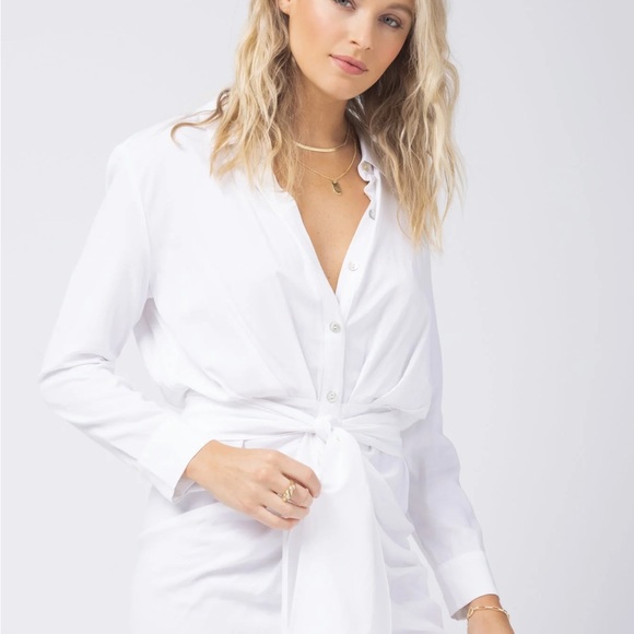 L SPACE - NWOT - White blouse Mini Dress - Picture 2 of 5